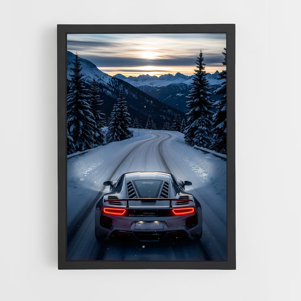 Poster Horizon Enneigé – affiche Porsche (vue 2)